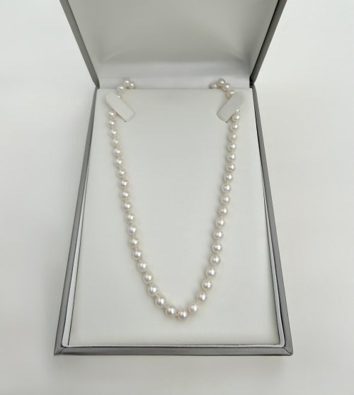 Classic 6mm. Cultured Pearl Single-Row Necklace with 9ct. Yellow Gold Clasp.  NEW IN STOCK.
