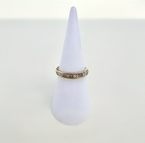 9ct. Yellow Gold Princess-Cut Diamond Half Eternity Ring. NEW IN STOCK.