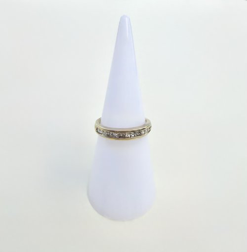 9ct. Yellow Gold Princess-Cut Diamond Half Eternity Ring. NEW IN STOCK.