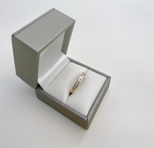 9ct. Yellow Gold Princess-Cut Diamond Half Eternity Ring. NEW IN STOCK.