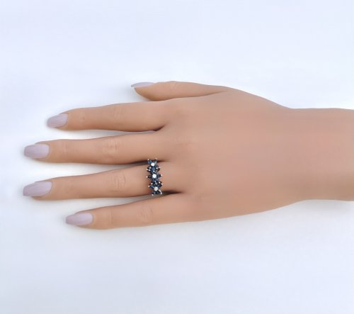 9ct. Yellow Gold Sapphire Starburst Floral Ring. NEW IN STOCK.