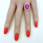 9ct. Gold Ruby &amp; Diamond Ring.