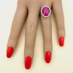 9ct. Gold Ruby &amp; Diamond Ring.