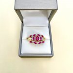 9ct. Gold Trinity Ruby &amp; Diamond Ring / 3-in-one.