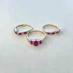 9ct. Gold Trinity Ruby &amp; Diamond Ring / 3-in-one.