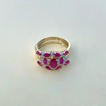 9ct. Gold Trinity Ruby &amp; Diamond Ring / 3-in-one.