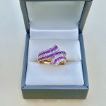 14ct. Gold Ruby &amp; Diamond Pavé Set Ring.