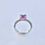 18ct. White Gold Tourmaline and Diamond set ring.