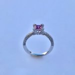 18ct. White Gold Tourmaline and Diamond set ring.