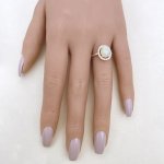 9ct. Gold Natural Opal &amp; Diamond Ring.