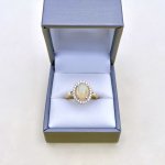 9ct. Gold Natural Opal &amp; Diamond Ring.