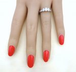 14ct. White Gold 3-Stone Diamond Ring.