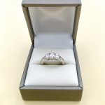 14ct. White Gold 3-Stone Diamond Ring.