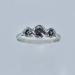 18ct. White Gold and Platinum 3-stone Diamond Ring.