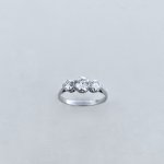 18ct. White Gold and Platinum 3-stone Diamond Ring.