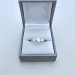 18ct. White Gold and Platinum 3-stone Diamond Ring.