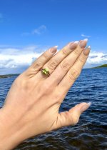 9ct. Solid Gold Peridot and Diamond Ring.