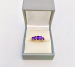 9ct. Gold 5-stone Amethyst Ring.