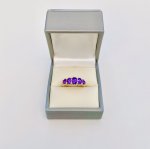 9ct. Gold 5-stone Amethyst Ring.