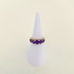 9ct. Gold 5-stone Amethyst Ring.