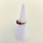 9ct. Gold 5-stone Amethyst Ring.