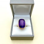 Hallmarked 9ct. Solid Gold Amethyst Statement Ring.