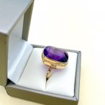 Hallmarked 9ct. Solid Gold Amethyst Statement Ring.