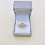 Vintage 9ct. Gold Citrine and Cultured Pearl Ring.