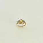 Vintage 9ct. Gold Citrine and Cultured Pearl Ring.