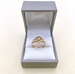 9ct. Gold Citrine and Cultured Pearl Ring.