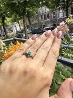 Antique Victorian 15ct. Gold Locket Back Turquoise Ring.