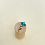 Antique Victorian 15ct. Gold Locket Back Turquoise Ring.