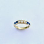 18ct. Gold Diamond and Sapphire Ring.