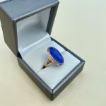 9ct. Solid Gold Oval Chalcedony Ring.