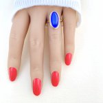 9ct. Solid Gold Oval Chalcedony Ring.