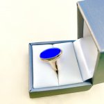 9ct. Solid Gold Oval Chalcedony Ring.