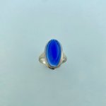 9ct. Solid Gold Oval Chalcedony Ring.