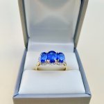 9ct. Solid Gold Kyanite &amp; Diamond Ring.