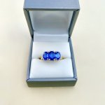 9ct. Solid Gold Kyanite &amp; Diamond Ring.