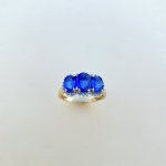 9ct. Solid Gold Kyanite &amp; Diamond Ring.