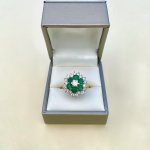 18ct. Gold Emerald and Diamond Ring.