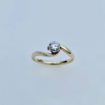 9ct. Gold Diamond Solitaire Ring.