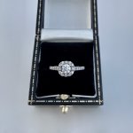 18ct. White Gold Diamond Set Halo Ring.