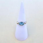 Hallmarked 9ct. Gold Blue Topaz Ring / Squared Shoulders