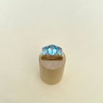 9ct. Gold 3-stone Topaz &amp; Diamond Ring.