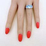 9ct. Gold 3-stone Topaz &amp; Diamond Ring.