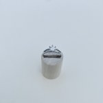 White Metal Ring with Cubic Zirconia.