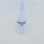 White Metal Ring with Cubic Zirconia.