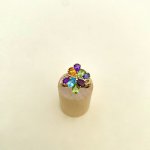 9ct. Gold Ring With 8 Multi-Coloured Gemstones.