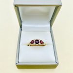 Vintage 9ct. Gold Garnet &amp; Diamond Ring.